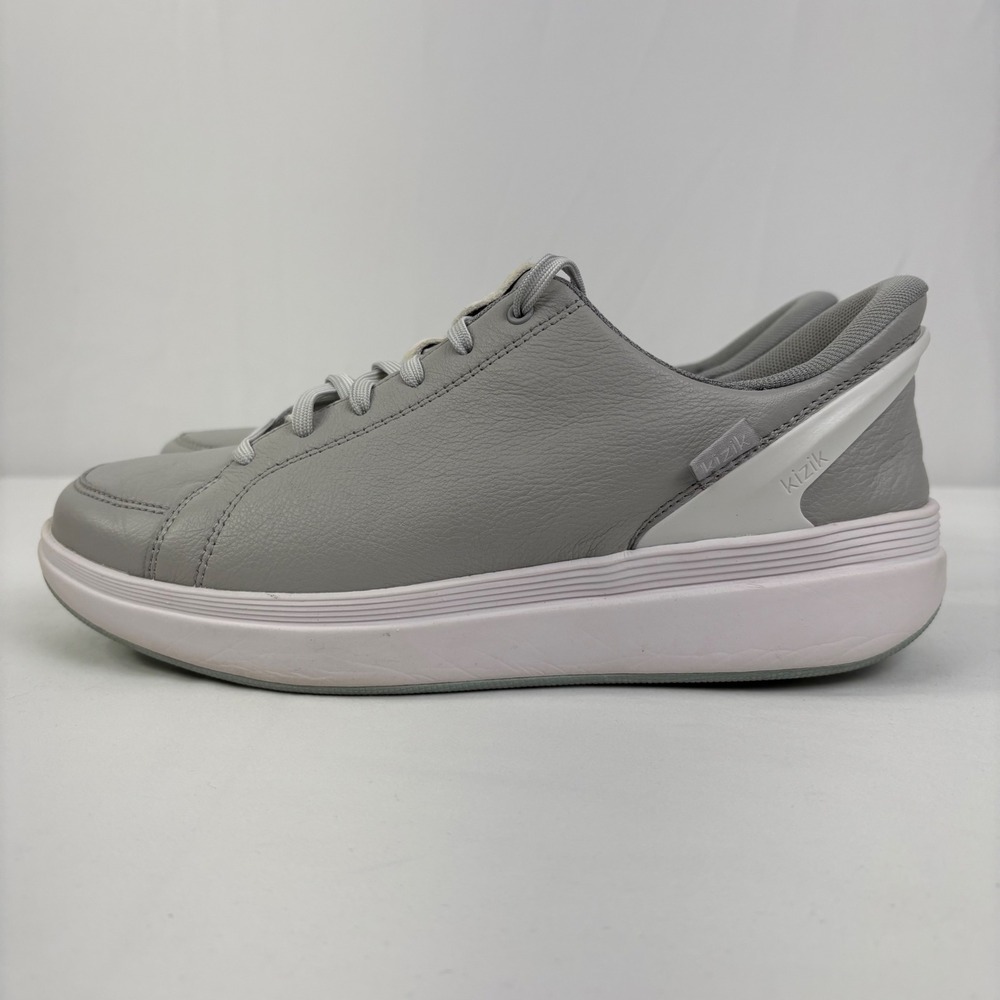 Kizik Sydney Womens Leather Hands Free Slip On Sneakers Harbor Mist Grey Size 10